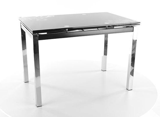 Kasvo GIDO 17 stůl jídelní 110(170)x74 (S) Deska šedá skleněná  / nohy chromované