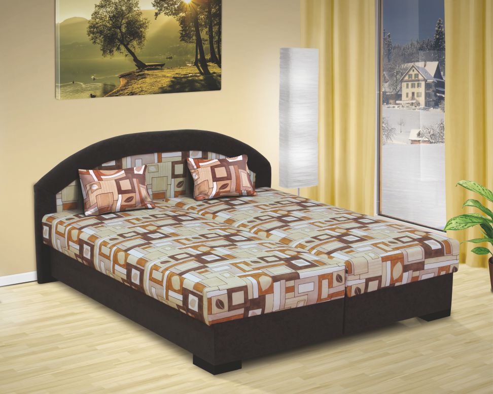 Kasvo Manželská postel LENKA - HIT 170x200 vč. roštu, matrace a ÚP ela oranžová