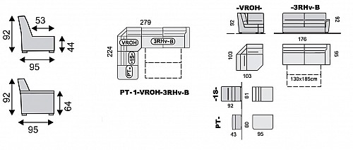 SAMANTA LUX PT-1-VROH-3RHv-B+2x Záhlavník