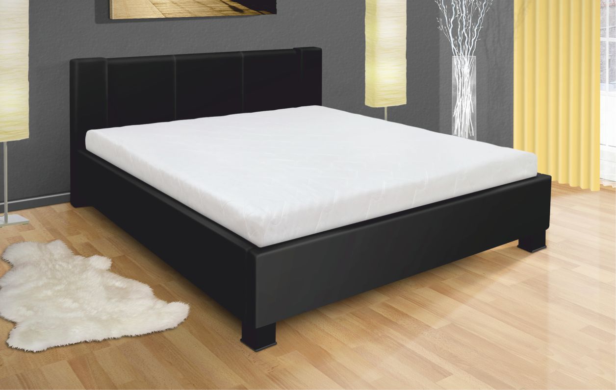 Kasvo postel FANNY 180 cm vč. roštu a ÚP ekokůže černá