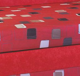 Postel LENKA - HIT 170cm vč. roštu, ÚP a matrace červená
