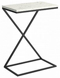 Konferenční stolek LAGO mramor světlý / černá konstrukce