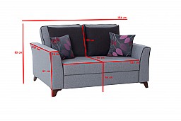 Dvoumístné rozkládací sofa IDEA - čalouněné Šedá/tmavě hnědá