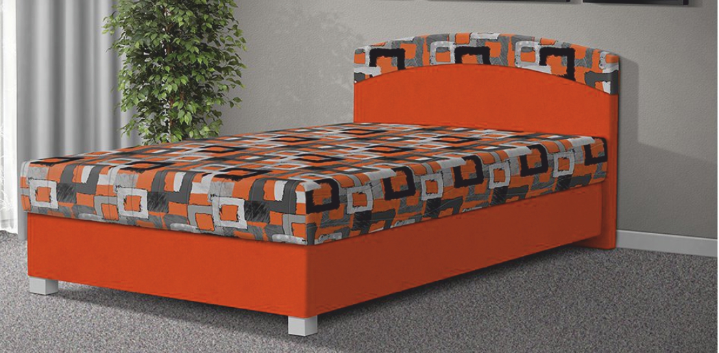 Levně Kasvo AURA (AURELIE) postel 140 oranžová / mega 23 oranžová
