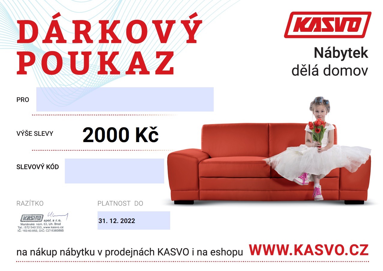 Levně Kasvo Dárkový poukaz na 2 000 Kč