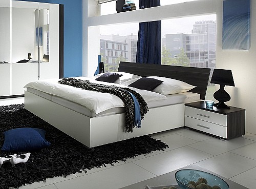 Luxusní manželská postel KAREN 160x200 cm ořech/bílá