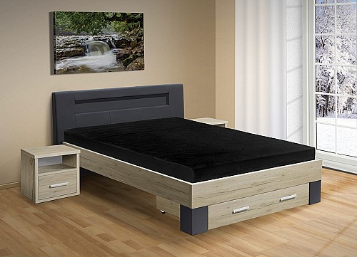Manželská postel MEADOW 200x180 cm vč. roštu a matrace san remo