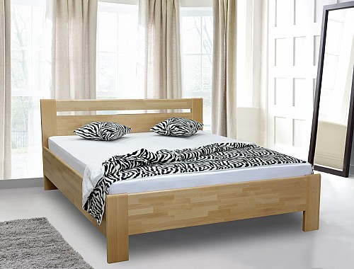 Masivní manželská postel TIBOR 2 160x200 cm vč. roštu a ÚP Buk