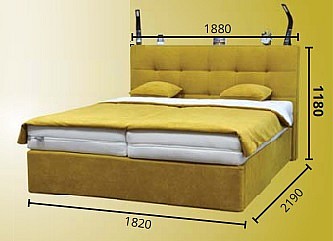 Manželská postel HERALD superior 180x200 vč. roštu a ÚP