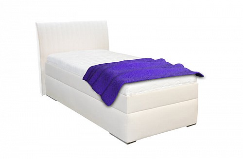 Jednolůžková postel s úložným prostorem LIANA 90 x 200 cm vč. roštu Ekokůže bílá