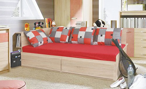 Rozkládací postel s přistýlkou MARKO 90x200 cm včetně roštu Dub Bardolino