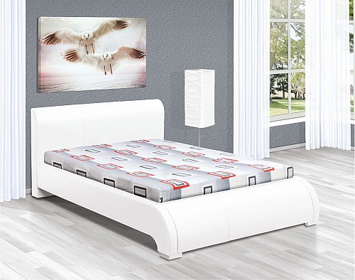 Manželská postel DUNAJ 200x160 vč. roštu, matrace eco bílá/vzor