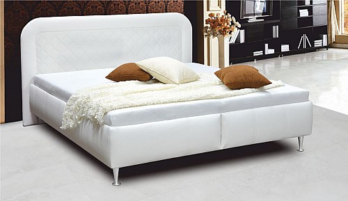 Luxusní manželská postel CHRISTIANA 2 180 cm vč. roštu a ÚP M01 eko bílá