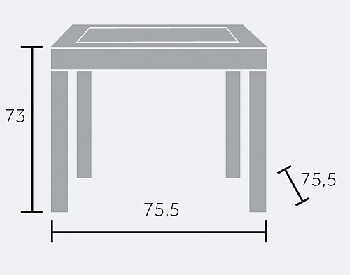 RATAN LUX stůl polyratan 71x75,5x75,5