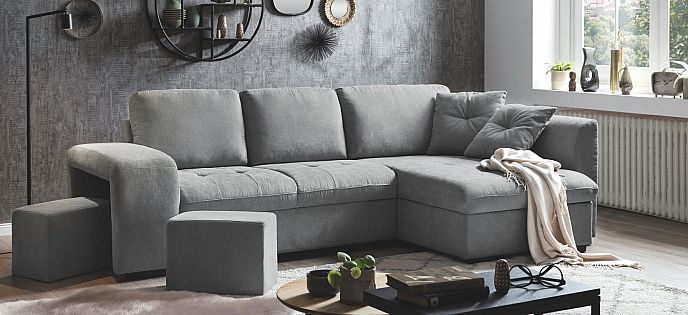 Sedací souprava BATA II 2F-OTM-BK+2xHO
