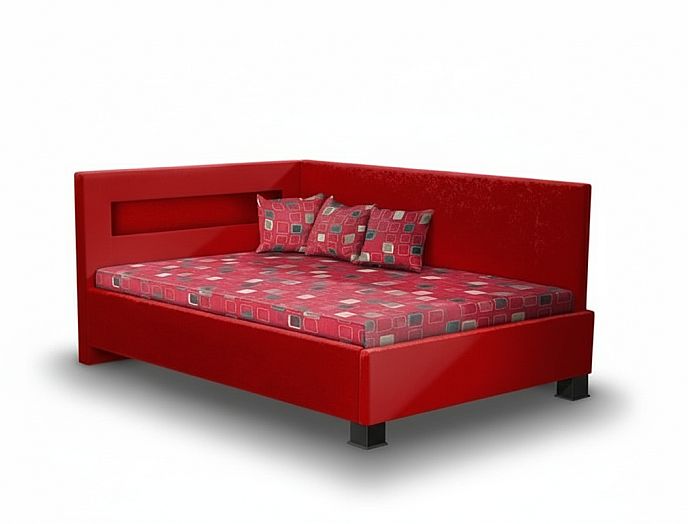 Postel MELISSA 140cm, s matrací, s roštem a s úložným prostorem 