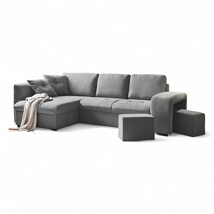 Sedací souprava BATA II 2F-OTM-BK+2xHO