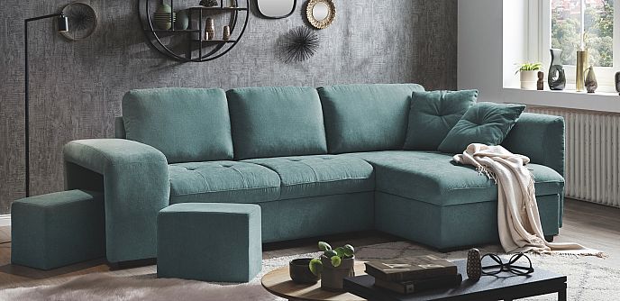 Sedací souprava BATA II 2F-OTM-BK+2xHO