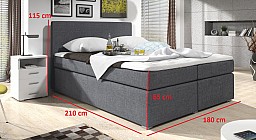 Zvýšená postel SAM 180 cm vč. roštu, matrace a ÚP 
