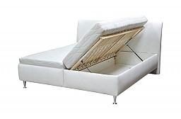Zvýšená manželská postel LUKRÉCIA 2 180 cm vč. roštu a ÚP M01 eko bílá