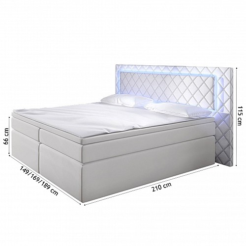 Luxusní manželská postel CARRY 140 cm vč. roštu, matrace  eko bílá