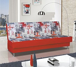 Moderní rozkládací barevná pohovka ENDURO VII s úp Červená / vzor