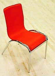 Jídelní židle C98 chromová ocel / ekokůže oranžová