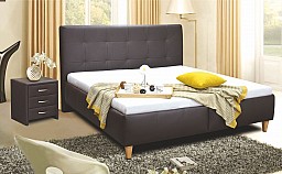 Čalouněná manželská postel NAUSIKA 2 180 cm vč. roštu a ÚP M06 eko černá