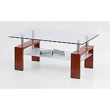 Konferenční stolek INTRO tmavý ořech / sklo