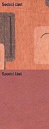 Čalouněná postel KAROLÍNA 7 170x200 cm vč. roštu, matrace a ÚP Nubuk 05/ Hans oranžová