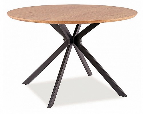 Jídelní stůl DASTER 120 (S) kulatý dub / černé nohy