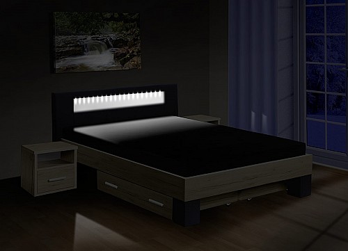 Moderní postel MEADOW 120x200 cm vč. roštu a matrace sonoma