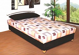 Menší čalouněná postel ALICE 120x200 cm černá / šedá vzor