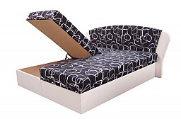 Čalouněná postel KAROLÍNA 7 170x200 cm vč. roštu, matrace a ÚP Černobílá 374 / ekokůže bílá M01