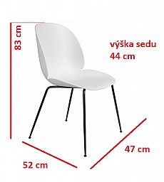 Jídelní židle SHELLO SF-606   bílá/metal