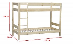 Dřevěná patrová postel OLIVER 