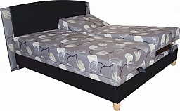 Manželská postel KAMASUTRA 175 cm včetně roštu, matrace a ÚP ekočerná/melody šedá