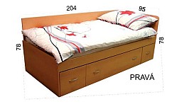 Dřevěná postel RANGO (S) 90x200 cm 