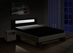 Manželská postel MEADOW 200x180 cm vč. roštu a matrace 