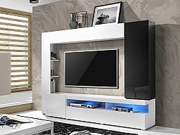 Moderní obývací stěna MERIDA  bílá/šedá