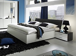 Luxusní manželská postel KAREN 180x200 cm ořech/bílá