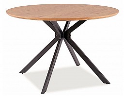 Jídelní stůl ASTER 120 - kulatý Deska dub / nohy černé