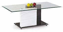 Konferenční stolek SHANELL MDF bílá / černá / sklo / chrom