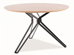 Jídelní stůl COLET 120 - kulatý Deska dub / nohy černé