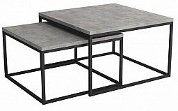 Konferenční stolek DAN sada 2 ks beton / černé nohy