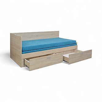 Postel MARKO (F) 90cm, s roštem a s úložným prostorem - lamino 18 mm