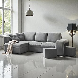 Sedací souprava BATA II 2F-OTM-BK+2xHO