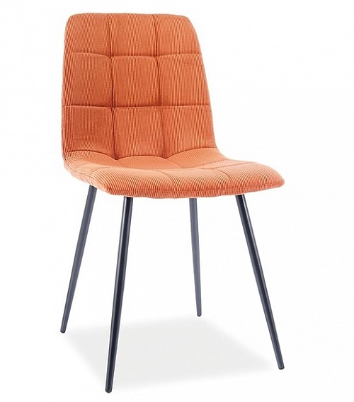 Jídelní židle ALIM nohy černé / látka fjord 42 oranžová