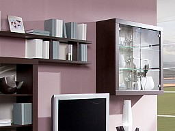 Moderní prosklená obývací stěna s dostatkem úložného prostoru NICO  Jasan coimbra
