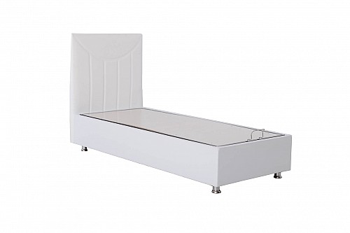 Moderní čalouněná postel BASE 90x200 cm vč. roštu ekokůže bílá